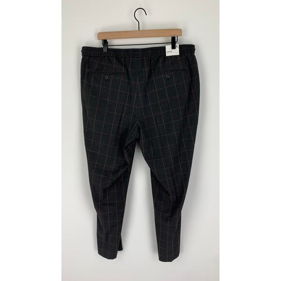 Express Mens Extra Slim Brown Plaid Luxe Comfort Soft Drawstring Dress Pant XL - Picture 8 of 9
